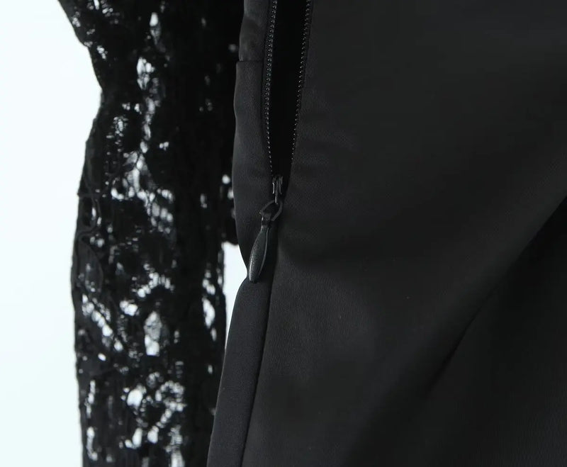 Sexy White Spliced Lace Wire Chest Corset Style Mini Dress Women Full Sleeve Cross Bandage Lacing up Back Bow Party Skater Robe