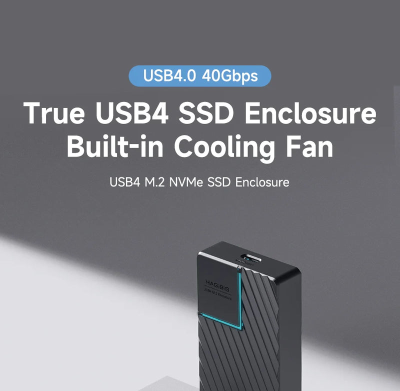 Hagibis USB 4.0 40Gbps M.2 NVMe SSD Enclosure Compatible with Thunderbolt 4/3 USB 3.2/3.1/3.0 ASM2464 External Hard Drive Case