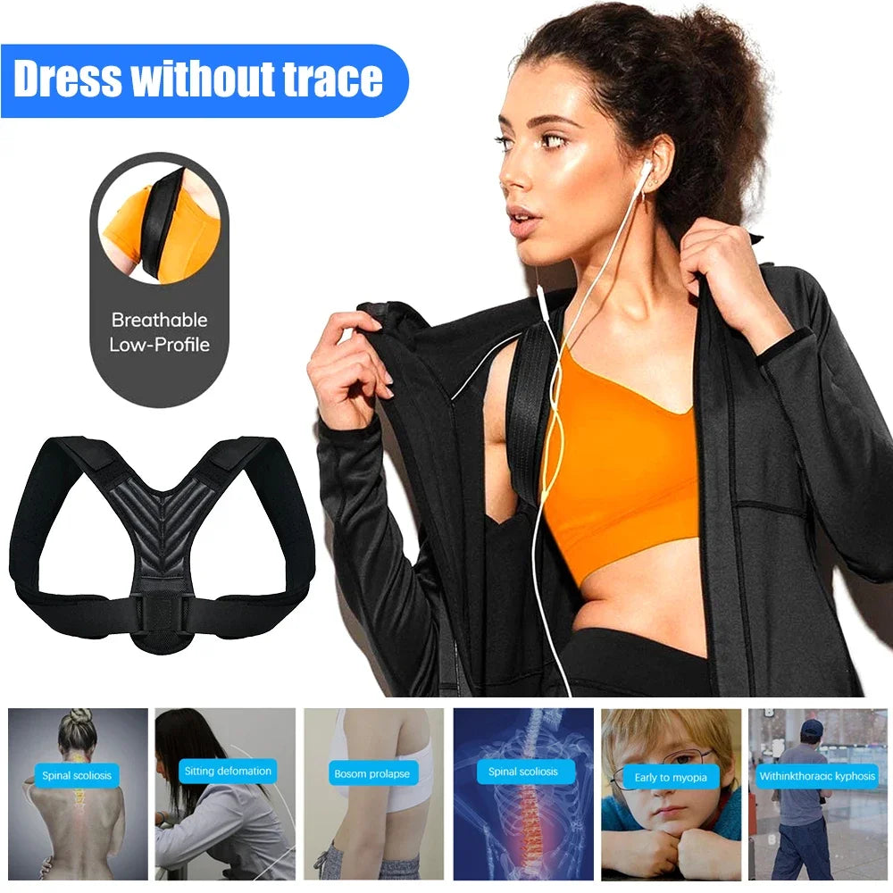 Adjustable Posture Corrector Back Support Women Men Hunchback Correction Back Straightener Work Pain Relief Upper Back Brace