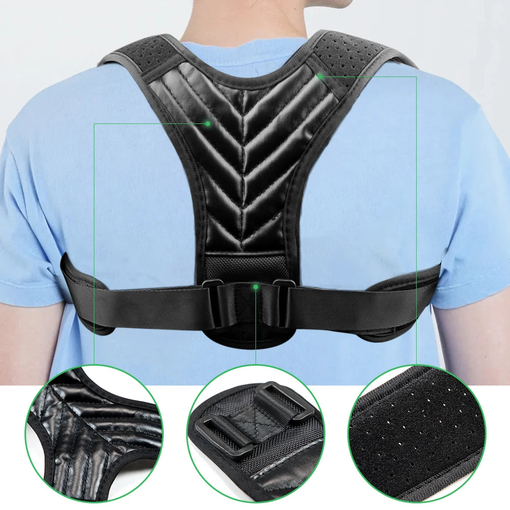 Adjustable Posture Corrector Back Support Women Men Hunchback Correction Back Straightener Work Pain Relief Upper Back Brace