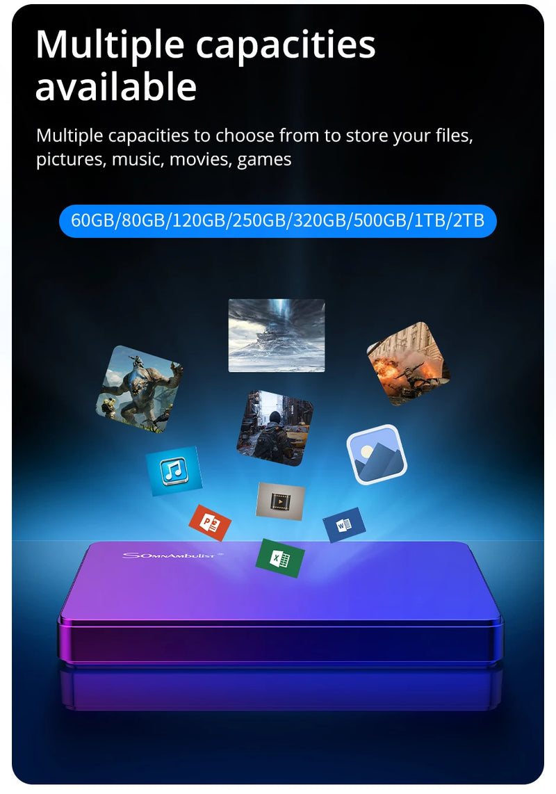 SomnAmbulist HDD 2.5Inch Portable External Hard Drive 250GB 320GB 500GB 1TB USB3.0 Storage Compatible for PC Laptops TV PS4 Xbox
