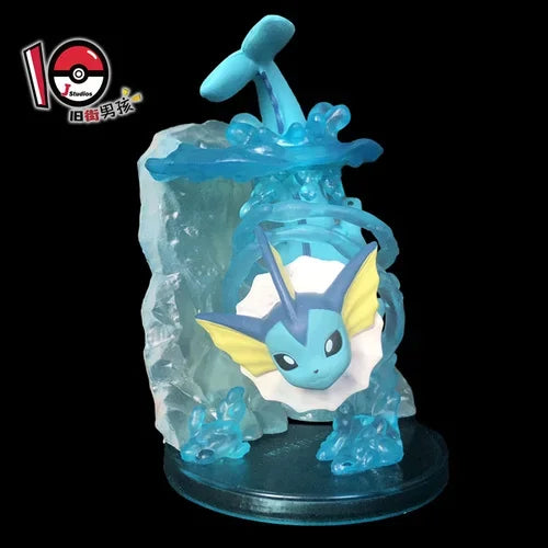 TOMY Pokemon Figure Flareon Lucario Vaporeon Dolls Scene Ornament Anime Pocket Monsters Cute Action Figure Toys Collection Gift