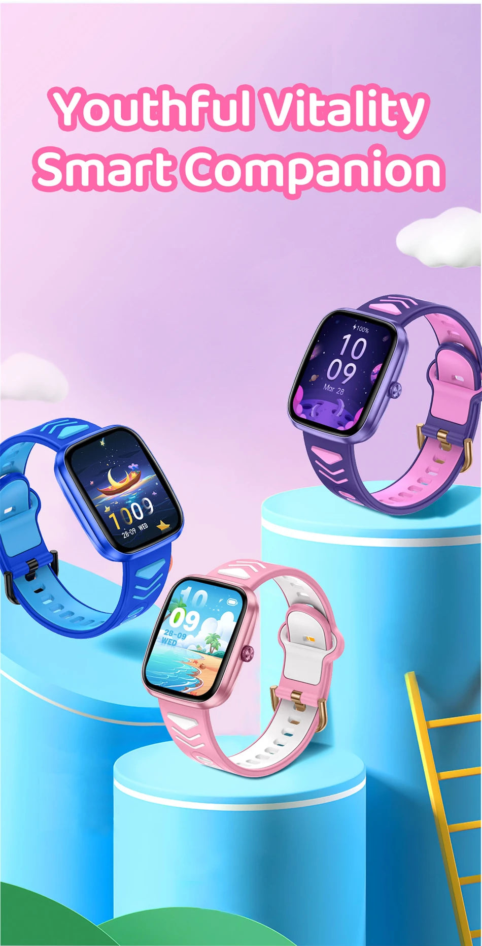 LIGE Kids Smartwatch Teenage Pedometer Sports Children Smartwatch Boys Girls Present Wireless Calling Student Gift Touch Watch