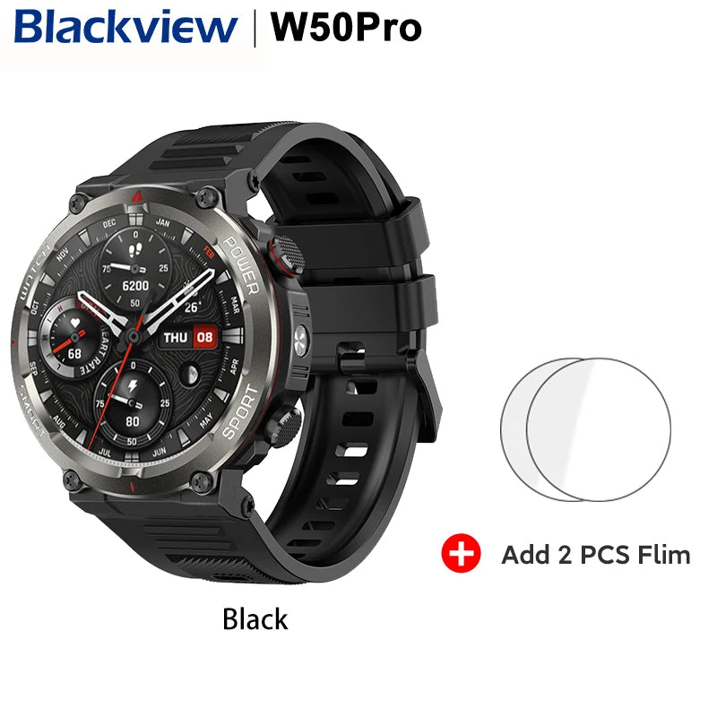 [World Premiere] Blackview W50 Pro Smartwatch 1.45" TFT Display IP68 Bluetooth Phone Calls 960mAh Battery  Rugged Smartwat