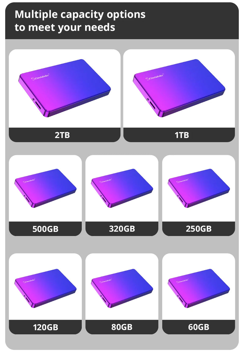 SomnAmbulist HDD 2.5Inch Portable External Hard Drive 250GB 320GB 500GB 1TB USB3.0 Storage Compatible for PC Laptops TV PS4 Xbox