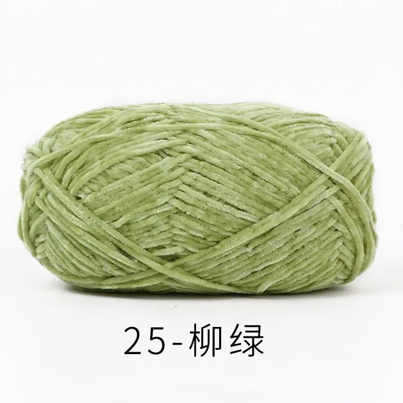 40g 2# Chenille Wool Chefeel Edelweiss Fine Gold Velvet Hand Knitted 2mm Crochet Yarn Knitted Bag Sweater Hat Scarf Keep Warm