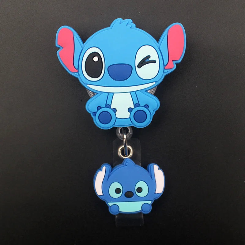 Cartoon Big Stitch Bear Retractable Badge Reel Nurse Doctor Card Holder Office Hospital Name Card Supplies