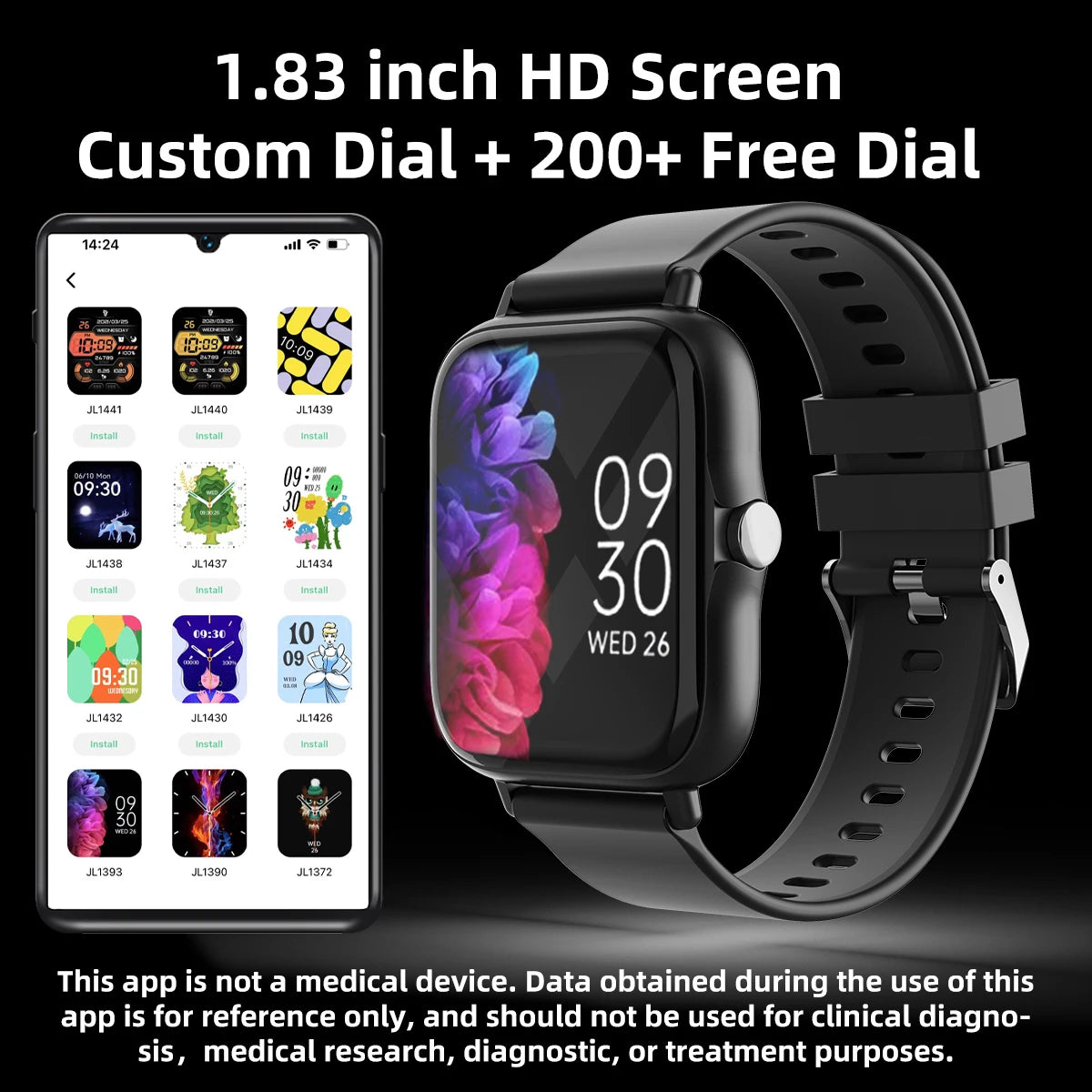 Waterproof Smart Watch with Heart Rate Answer Call Sleep Monitoring Sports Pedometer Information Alerts For iPhone Android