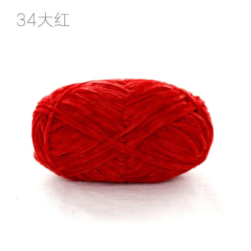 40g 2# Chenille Wool Chefeel Edelweiss Fine Gold Velvet Hand Knitted 2mm Crochet Yarn Knitted Bag Sweater Hat Scarf Keep Warm