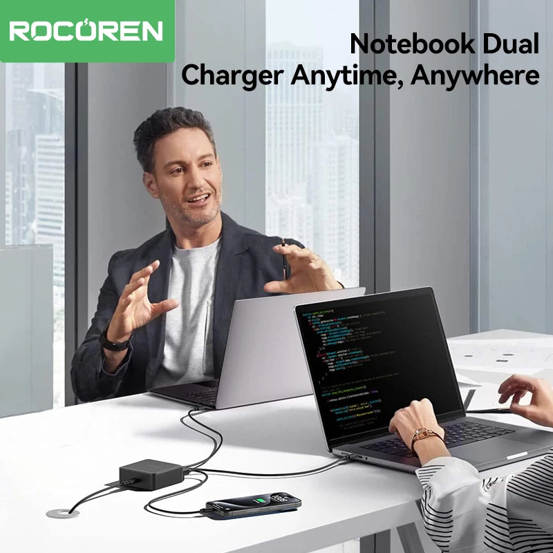 Rocoren 150W 6 in 1 Multi Port USB Type C High Speed Charger Fast Charging Dock Desktop Charger Power Station For iPhone Samsung