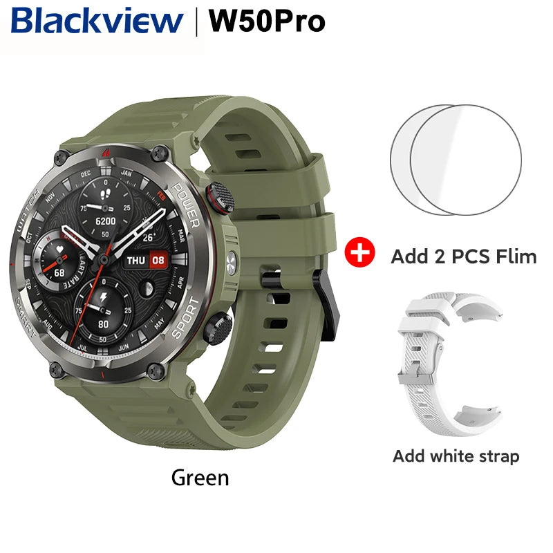 [World Premiere] Blackview W50 Pro Smartwatch 1.45" TFT Display IP68 Bluetooth Phone Calls 960mAh Battery  Rugged Smartwat