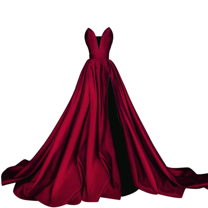 Women'S One Shoulder Sequin Dresses Sexy Pure Desire Fashionable Elegant A-Line Dress Solid Color High Split Wedding Skirt