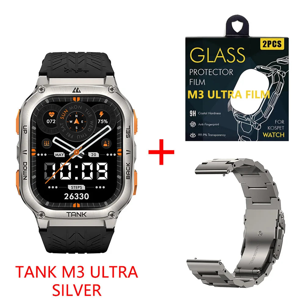 2025 Original KOSPET TANK M3 Ultra GPS Smartwatches For Men Women Smartwatch 480mAh Digital Fitness AMOLED AOD Bluetooth Watches