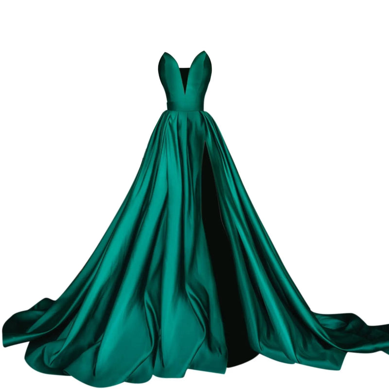 Women'S One Shoulder Sequin Dresses Sexy Pure Desire Fashionable Elegant A-Line Dress Solid Color High Split Wedding Skirt