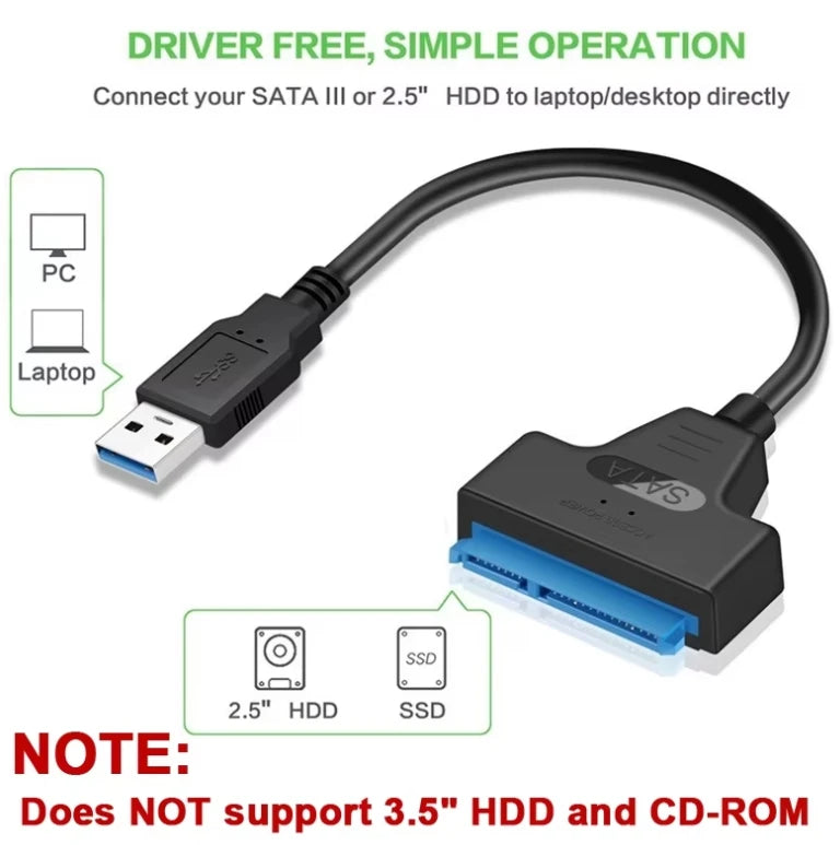 New Sata to usb 3.0/2.0 Type c Cable Support 2.5 Inches External HDD SSD Hard Drive Adapter Cable Computer Connector Converter