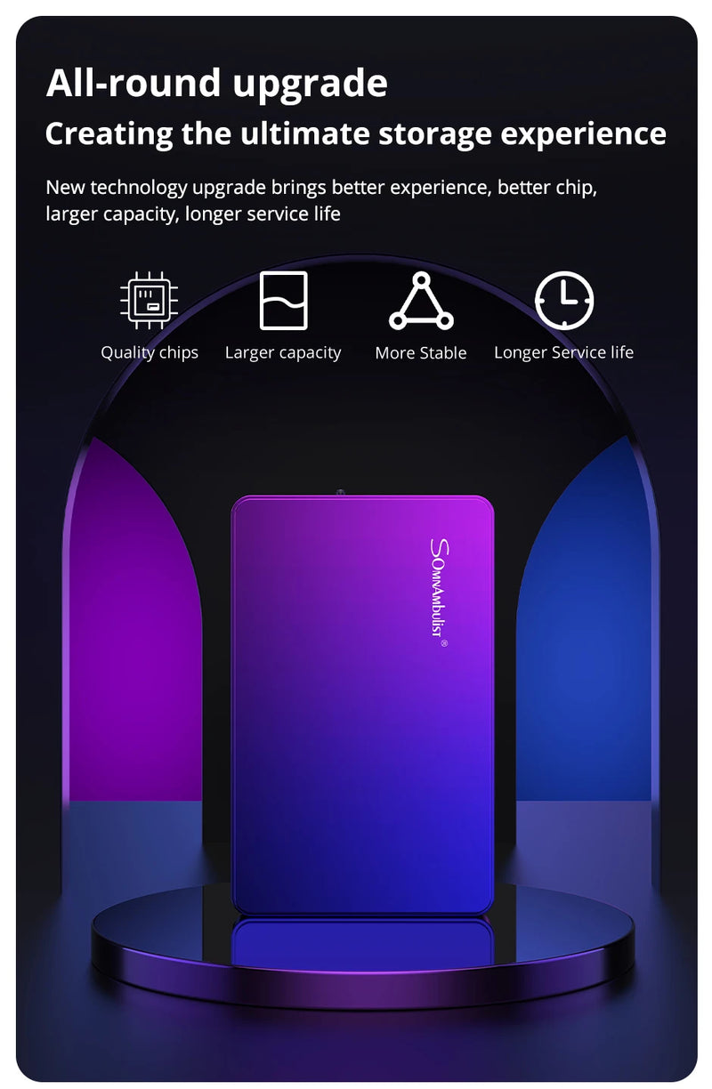 SomnAmbulist HDD 2.5Inch Portable External Hard Drive 250GB 320GB 500GB 1TB USB3.0 Storage Compatible for PC Laptops TV PS4 Xbox