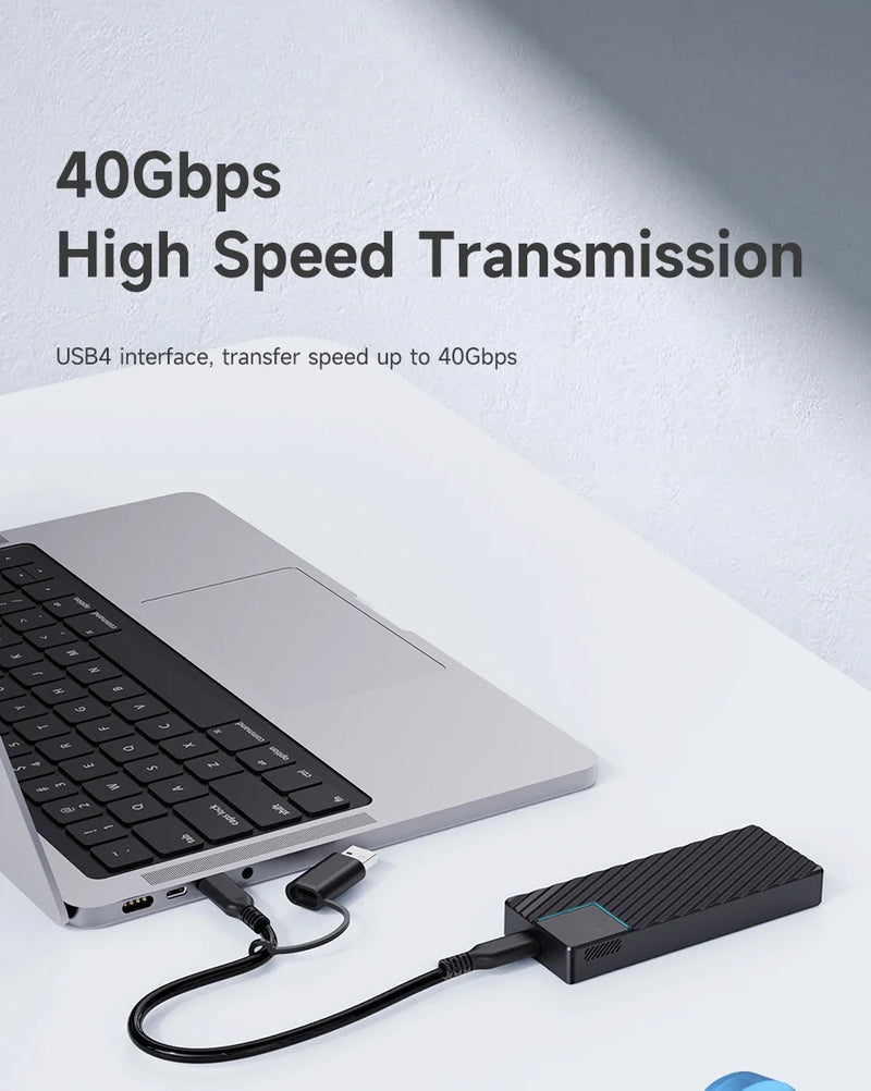 Hagibis USB 4.0 40Gbps M.2 NVMe SSD Enclosure Compatible with Thunderbolt 4/3 USB 3.2/3.1/3.0 ASM2464 External Hard Drive Case