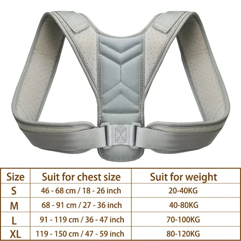 Posture Corrector Clavicle Spine Back Belt Adjustable Unisex Upper Back Shoulder Lumbar Posture Correction