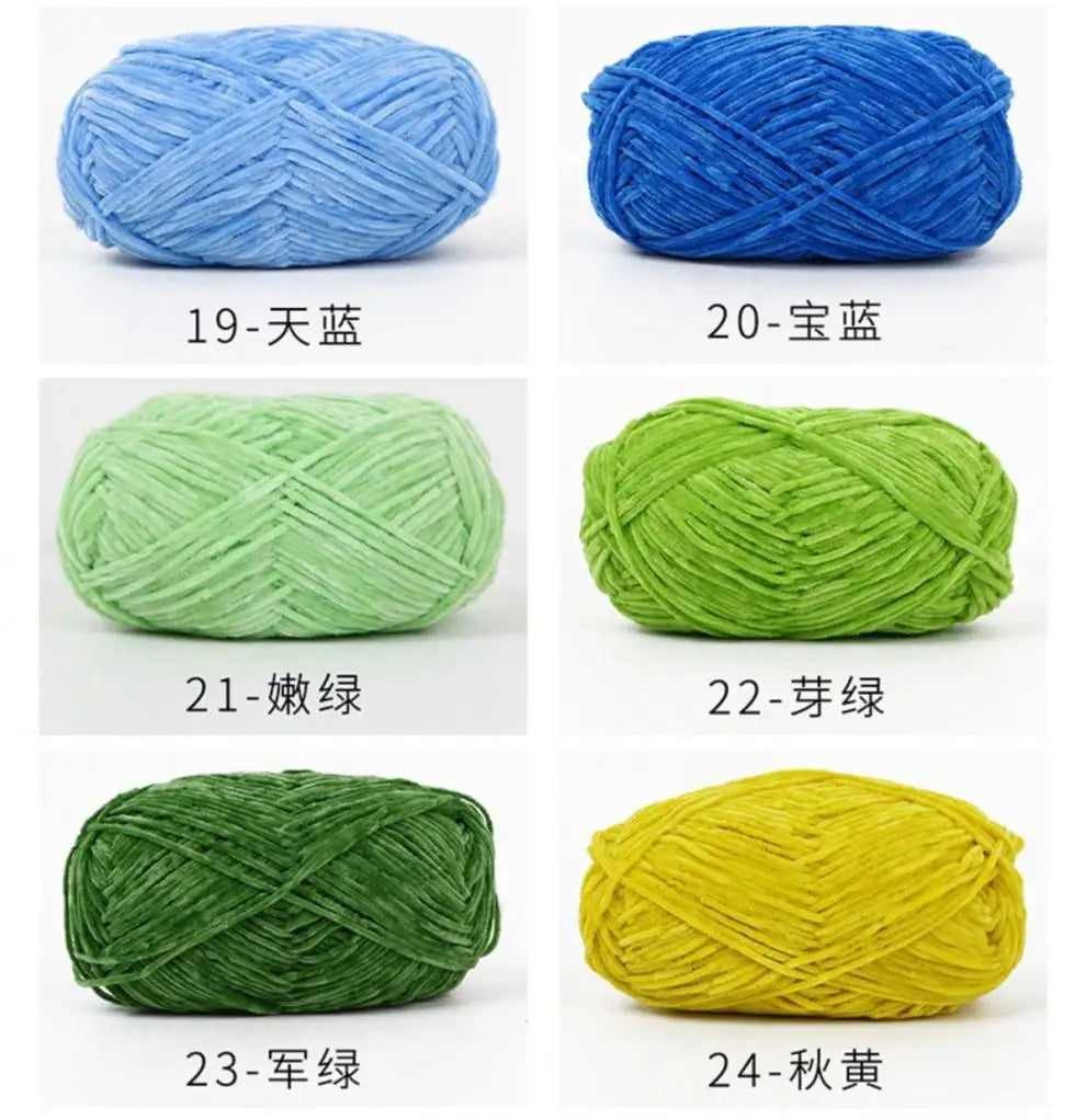 40g 2# Chenille Wool Chefeel Edelweiss Fine Gold Velvet Hand Knitted 2mm Crochet Yarn Knitted Bag Sweater Hat Scarf Keep Warm