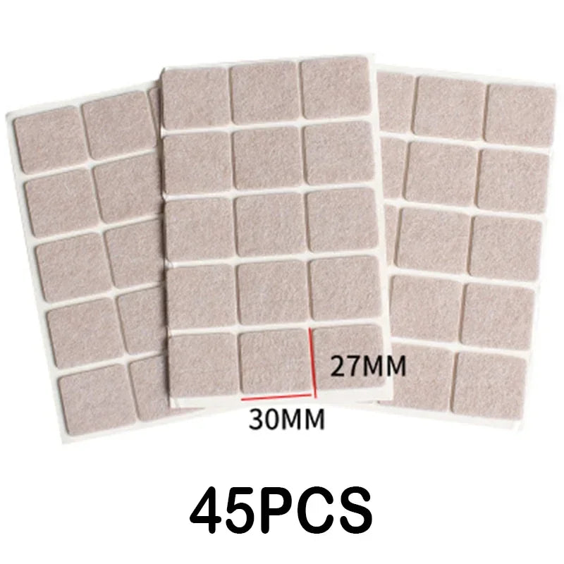 Self Adhesive Felt Chair Leg Pads, Floor Protectors, Furniture Legs, Table Leg Covers, Bottom Anti-Slip Pads, Beige, 3mm