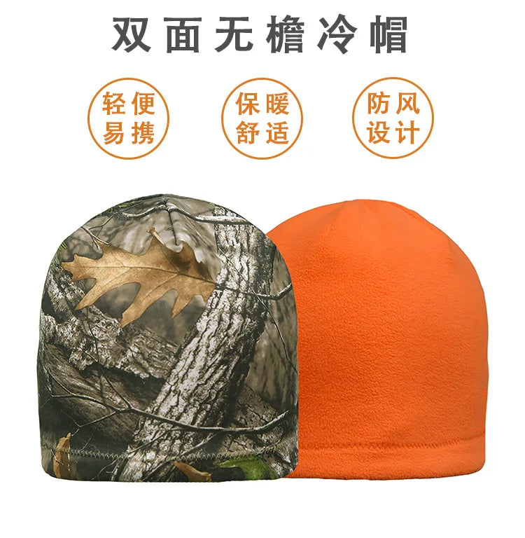 Ghillie Suit For Men 2024 New Autumn Winter Camouflage Fleece Hunting Hat Outdoor Windproof Thermal Hiking Cycling Concealment