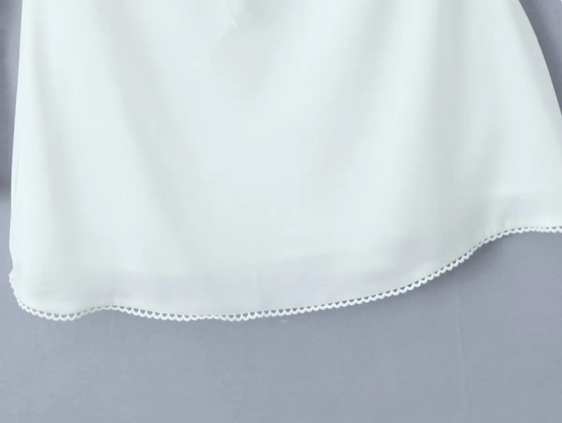 Sexy White Spliced Lace Wire Chest Corset Style Mini Dress Women Full Sleeve Cross Bandage Lacing up Back Bow Party Skater Robe