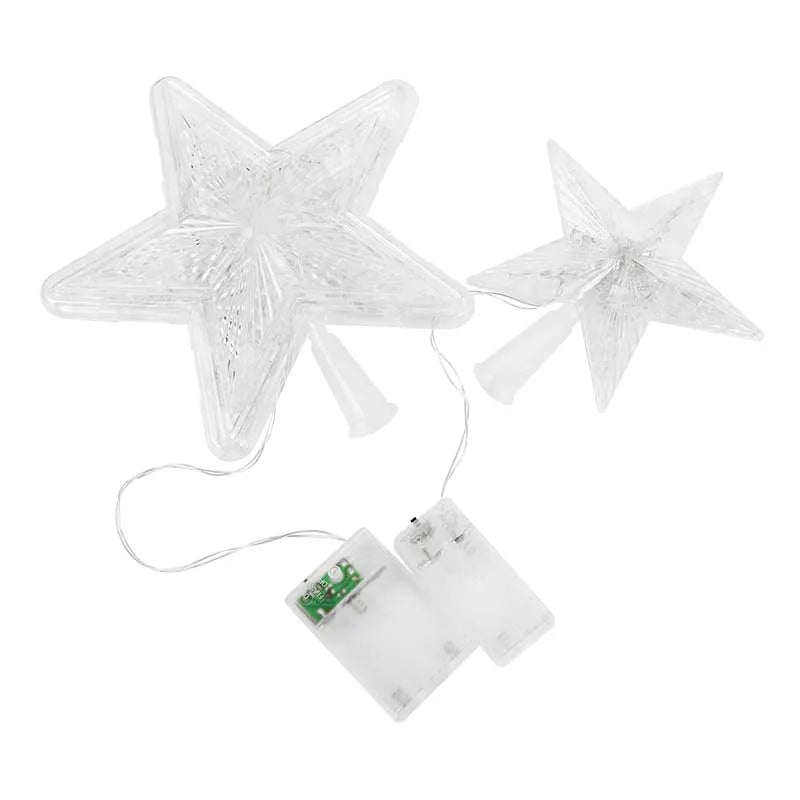 LED Light Up Christmas Tree Star Topper Xmas Tree Ornaments Lamp 2025 New Year Decorations For Home Navidad Natal Noel 2024