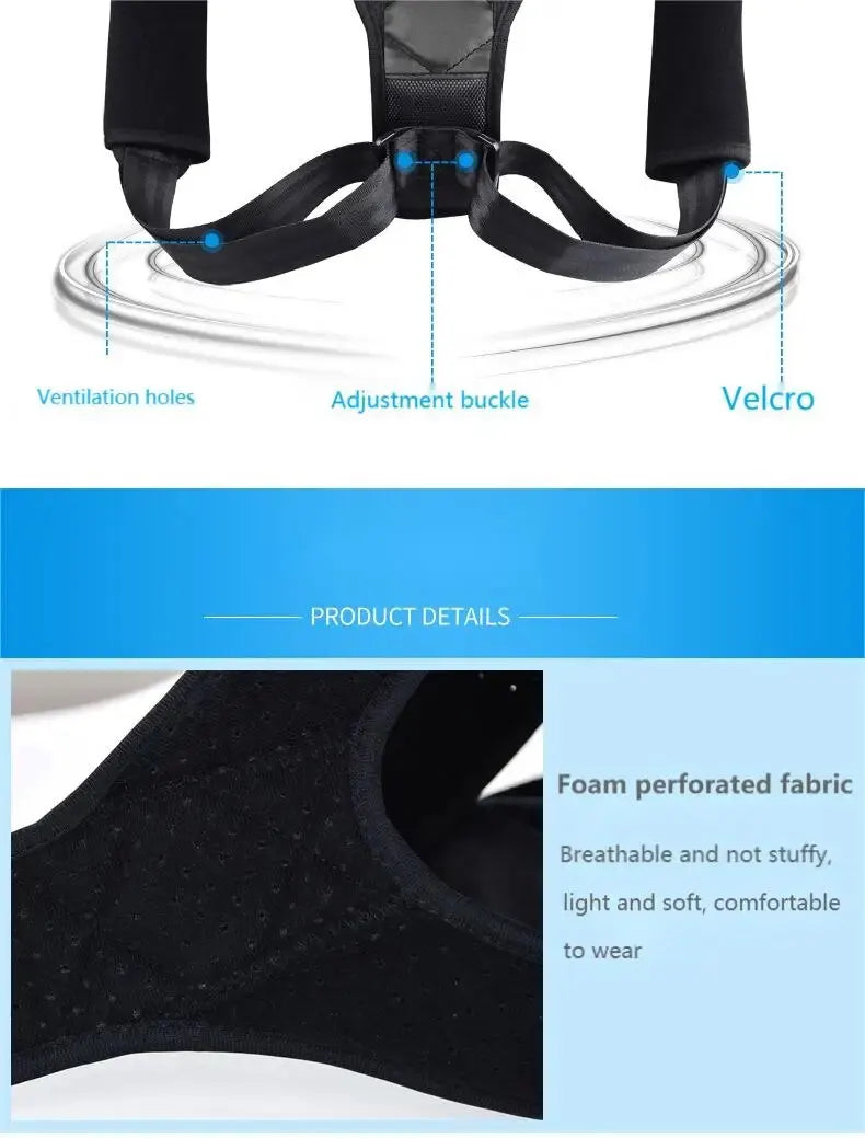 Back Posture Correction Belt Hunchback Prevention Correction of Sitting Posture Unisex Breathable Body Shaping