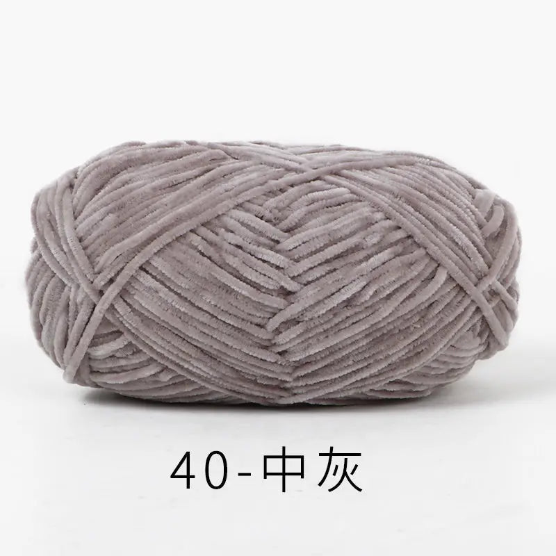 40g 2# Chenille Wool Chefeel Edelweiss Fine Gold Velvet Hand Knitted 2mm Crochet Yarn Knitted Bag Sweater Hat Scarf Keep Warm