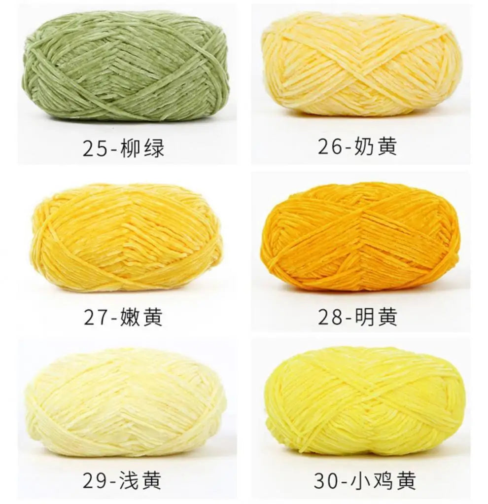 40g 2# Chenille Wool Chefeel Edelweiss Fine Gold Velvet Hand Knitted 2mm Crochet Yarn Knitted Bag Sweater Hat Scarf Keep Warm