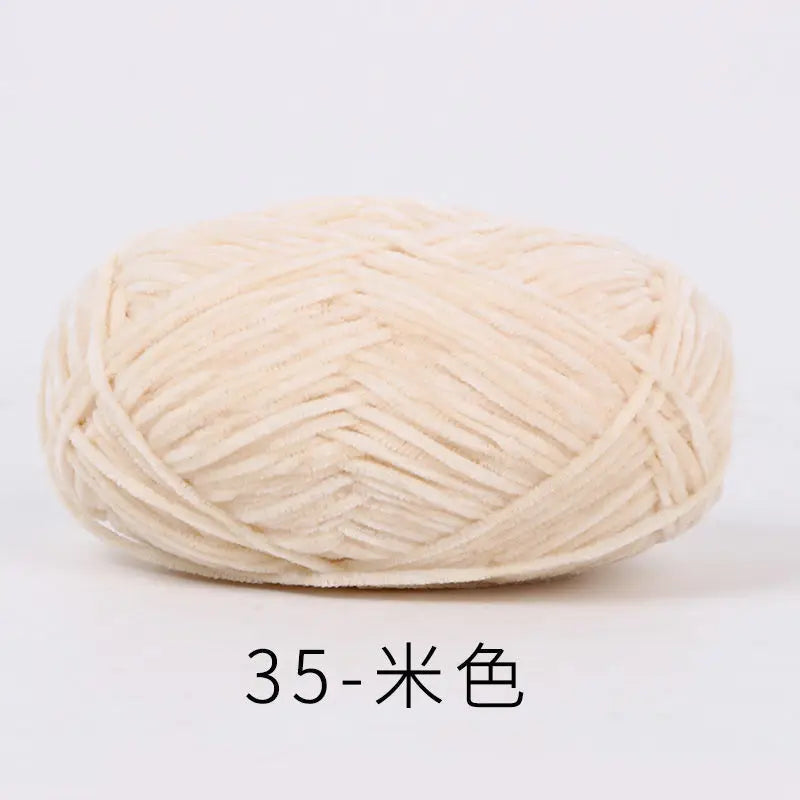 40g 2# Chenille Wool Chefeel Edelweiss Fine Gold Velvet Hand Knitted 2mm Crochet Yarn Knitted Bag Sweater Hat Scarf Keep Warm