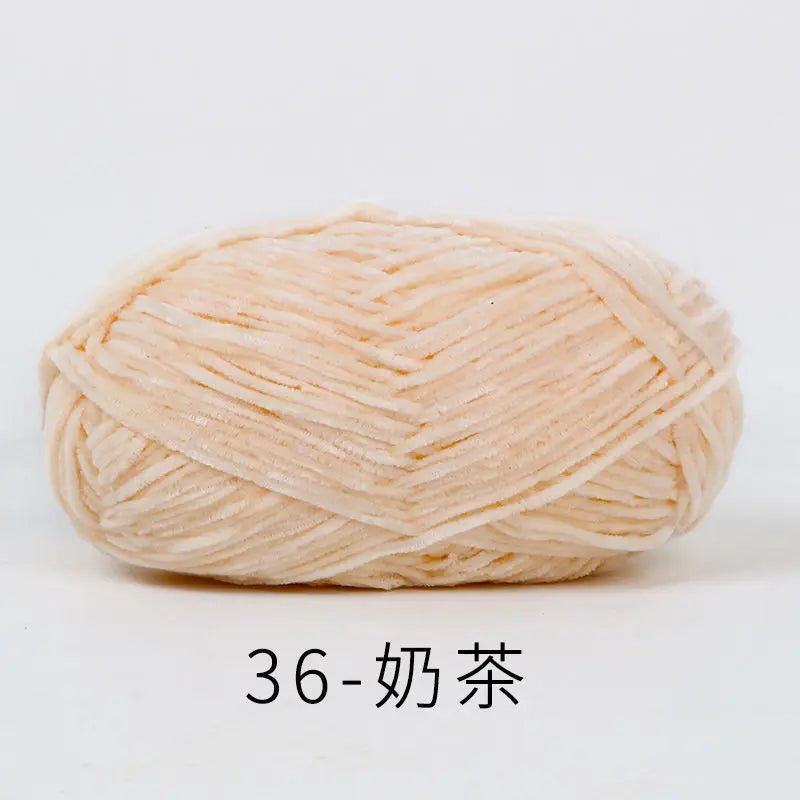 40g 2# Chenille Wool Chefeel Edelweiss Fine Gold Velvet Hand Knitted 2mm Crochet Yarn Knitted Bag Sweater Hat Scarf Keep Warm