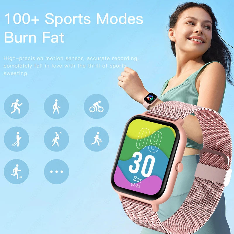 2025 New For Xiaomi Smart Watch Women Bluetooth Call Sport Fitness Tracker Watch Health Monitor Fashion Ladies Men Smartwatch