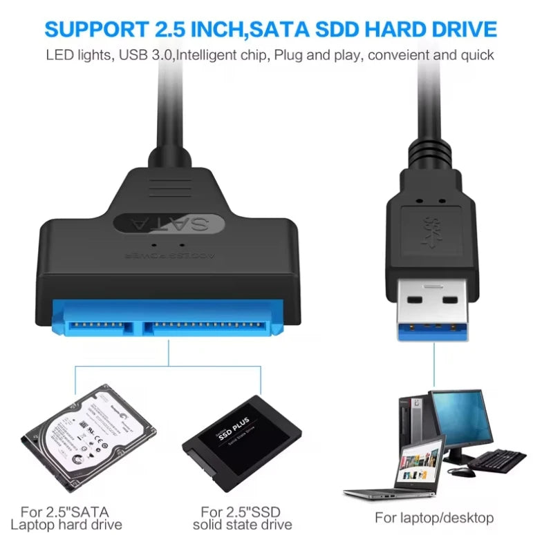 New Sata to usb 3.0/2.0 Type c Cable Support 2.5 Inches External HDD SSD Hard Drive Adapter Cable Computer Connector Converter