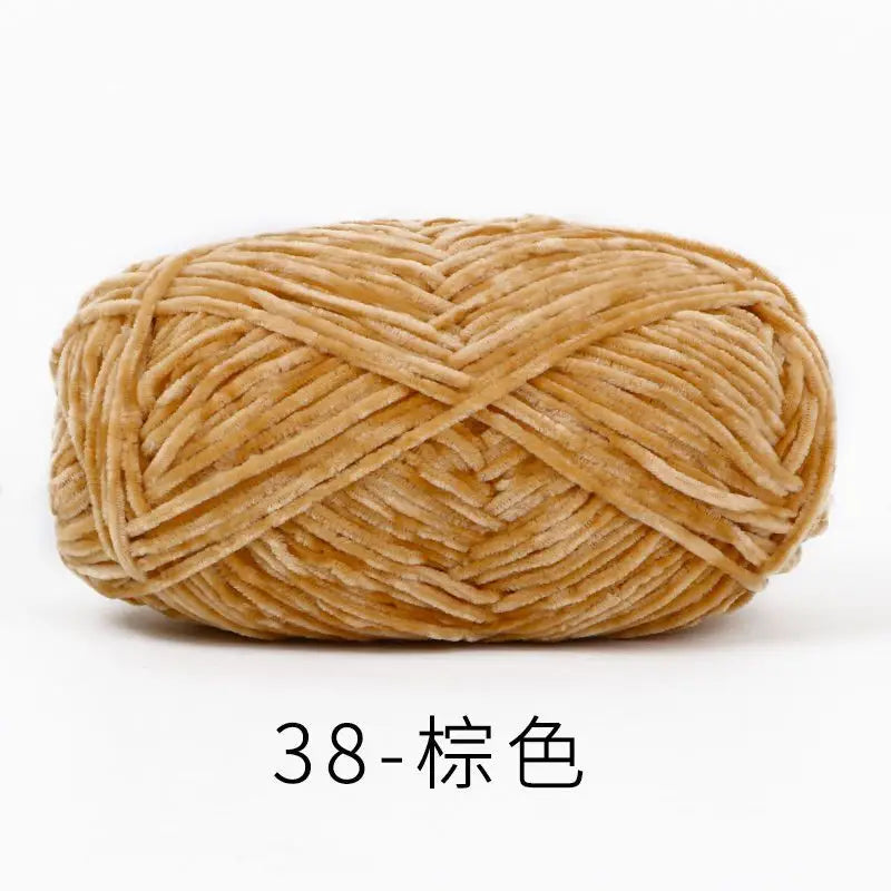 40g 2# Chenille Wool Chefeel Edelweiss Fine Gold Velvet Hand Knitted 2mm Crochet Yarn Knitted Bag Sweater Hat Scarf Keep Warm