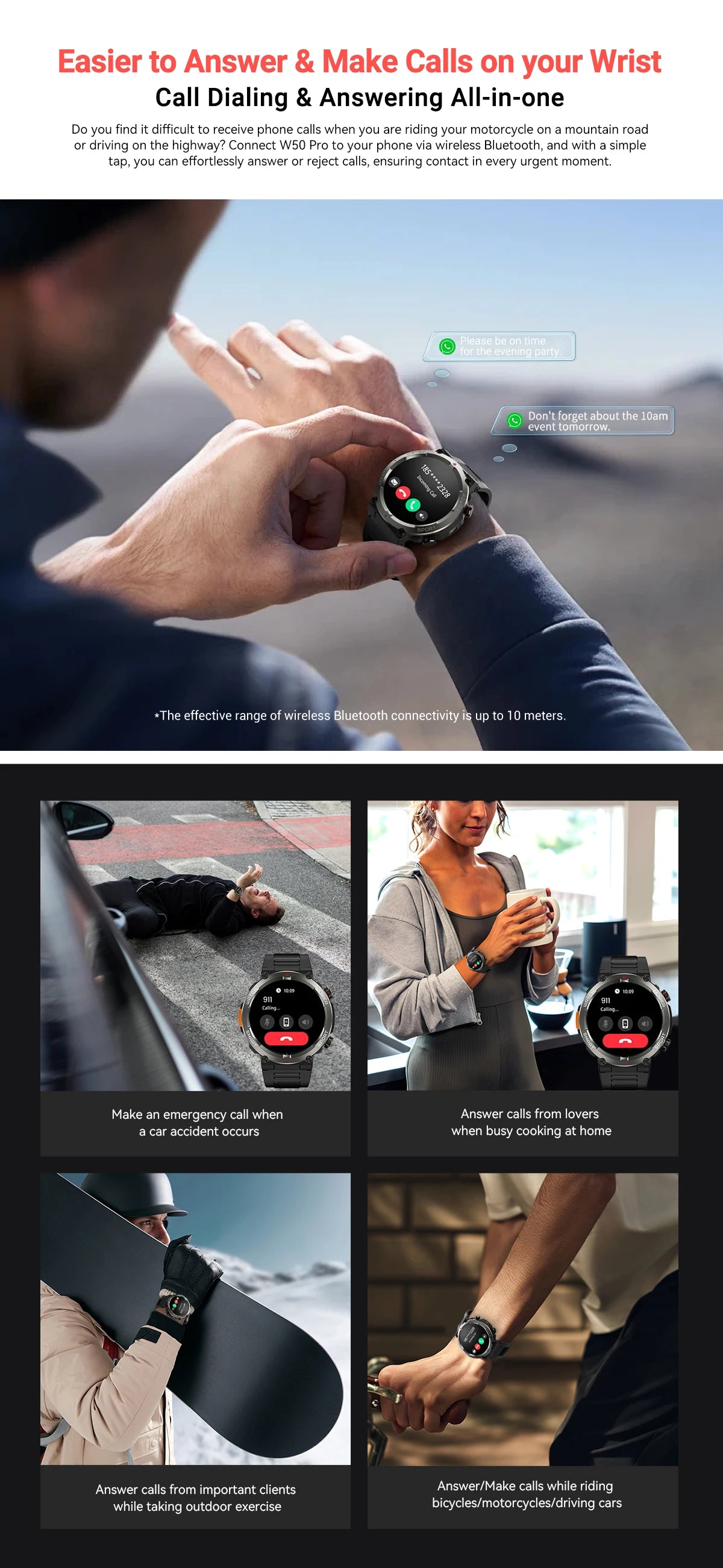 [World Premiere] Blackview W50 Pro Smartwatch 1.45" TFT Display IP68 Bluetooth Phone Calls 960mAh Battery  Rugged Smartwat