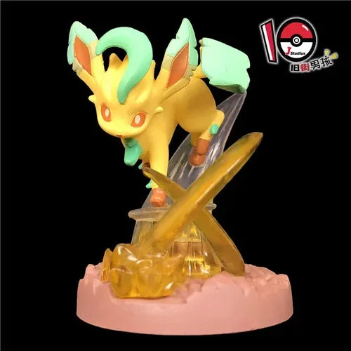 TOMY Pokemon Figure Flareon Lucario Vaporeon Dolls Scene Ornament Anime Pocket Monsters Cute Action Figure Toys Collection Gift