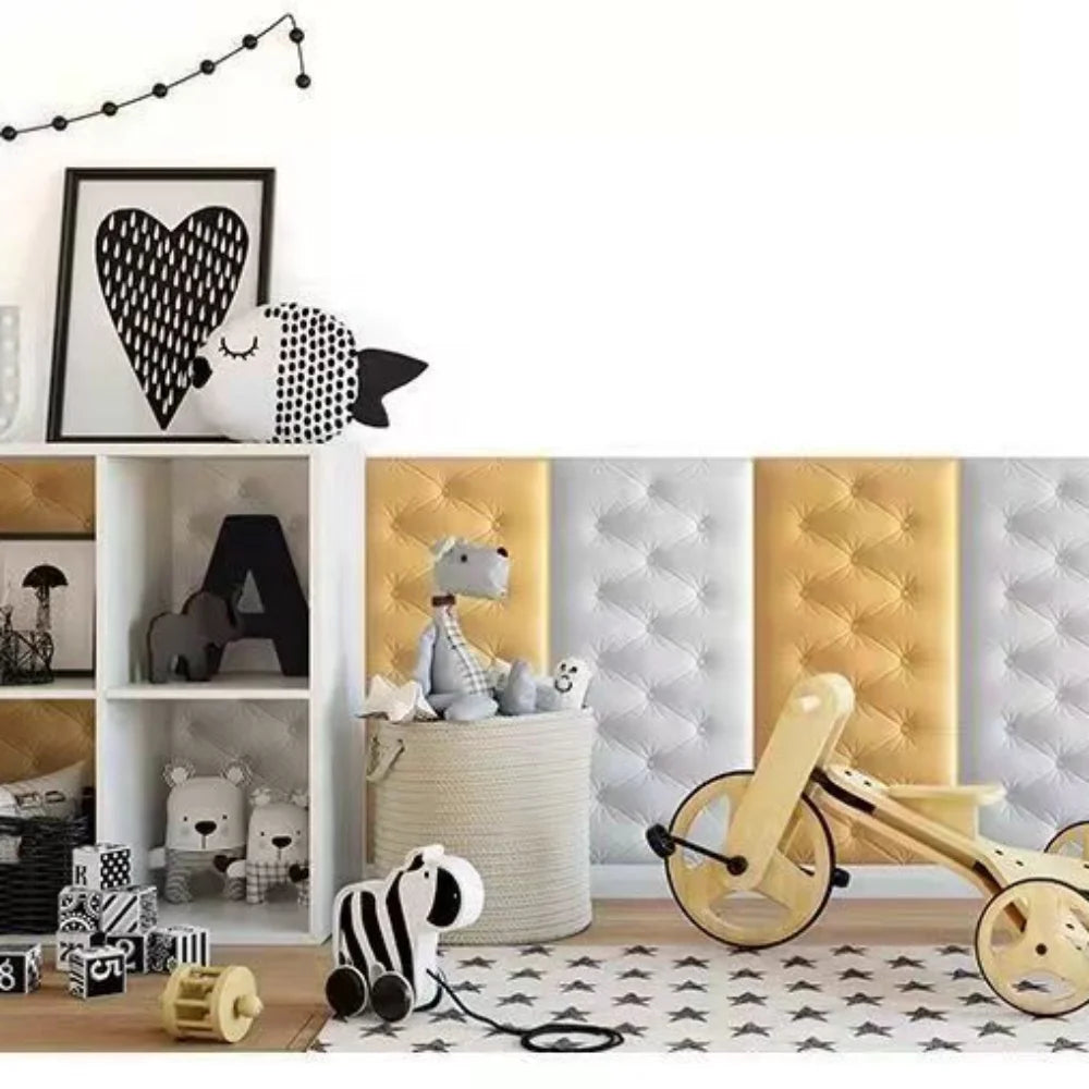 1PC Thicken 3D Wall Stickers High-Quality Anti-Collision Diy Wall Mat Pad Self-adhesive Wallpaper Kids Bedroom