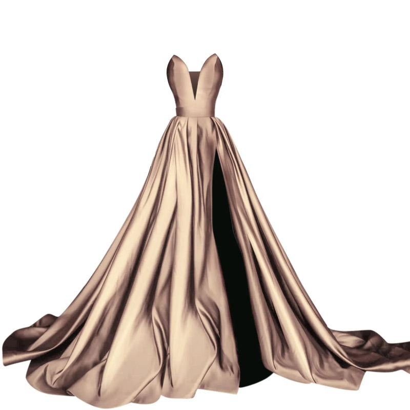 Women'S One Shoulder Sequin Dresses Sexy Pure Desire Fashionable Elegant A-Line Dress Solid Color High Split Wedding Skirt